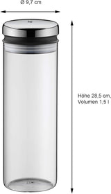 WMF Depot Glas Vorratsdose 1,5l, Höhe 28,5 cm, Vorratsdose mit Deckel & Depot Glas Vorratsdose 2l, Höhe 36 cm, Vorratsdose mit Deckel Frischhaltedosen Naty Shop
