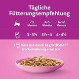 WHISKAS Junior Nassfutterbeutel, Multipack, Auswahl an Geflügelfleisch in Gelee, 12 x 85 g
