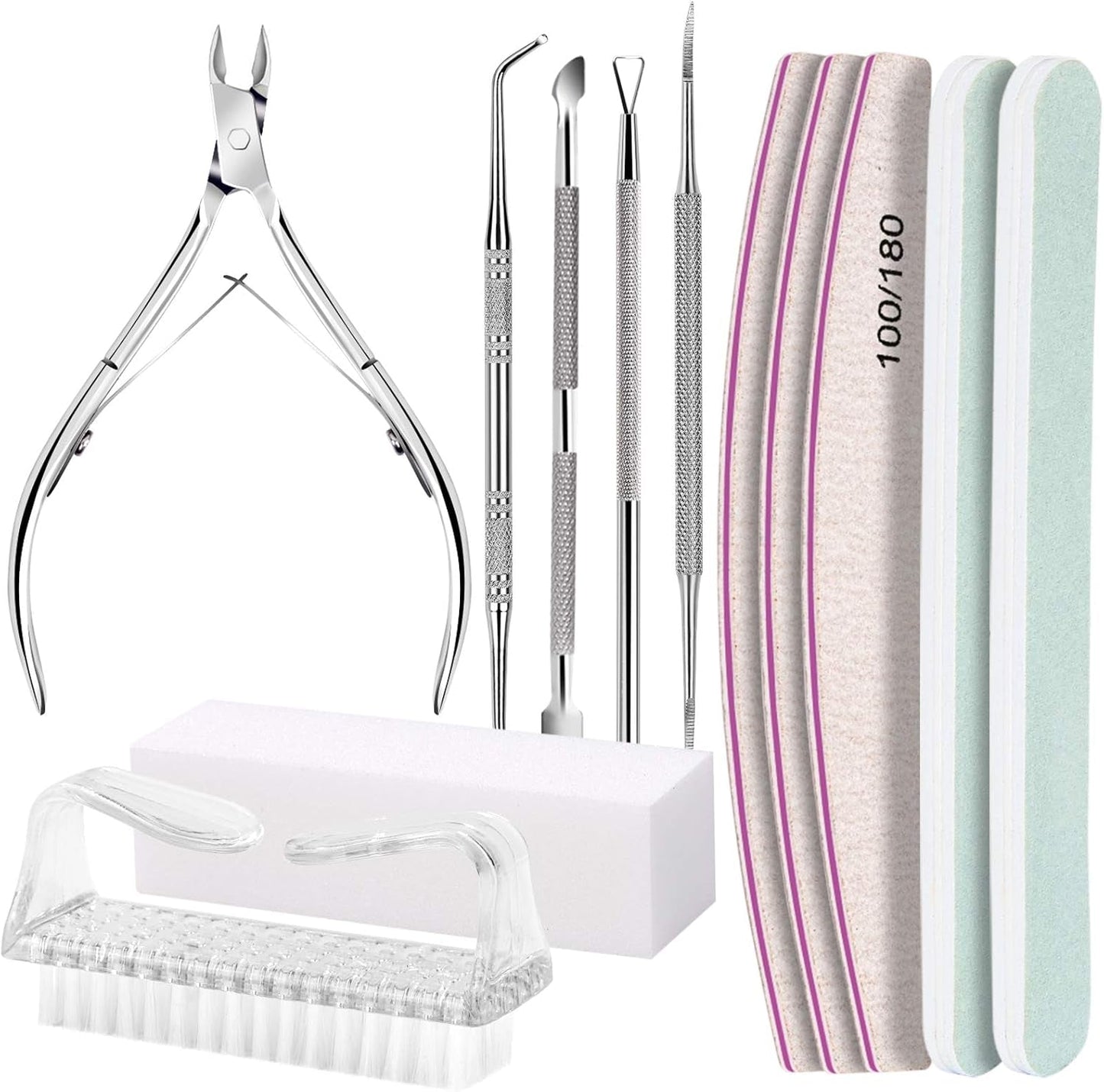 FANDAMEI Maniküre-Set, Buffer Für Nägel, Nagelfeile 100/180, Nagelfeilen Für Gelnägel, Nagelhautschieber, Buffer Für Gelnägel, Feilen Für Gelnägel, Nagelzange, Nagelfeilen Set, Maniküre & Pediküre Set