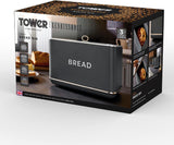 Tower T826175GRY Renaissance-Brotkorb, Fassungsvermögen 16 l, Einzeldeckel, grau Lebensmittelaufbewahrungsboxen Naty Shop