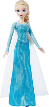 Mattel Toys Disney Frozen Elsa singende Puppe im ikonischen Outfit, singt „Let It Go“ aus dem Disney-Film in Englisch, Französisch, Deutsch, Italienisch, JDL58