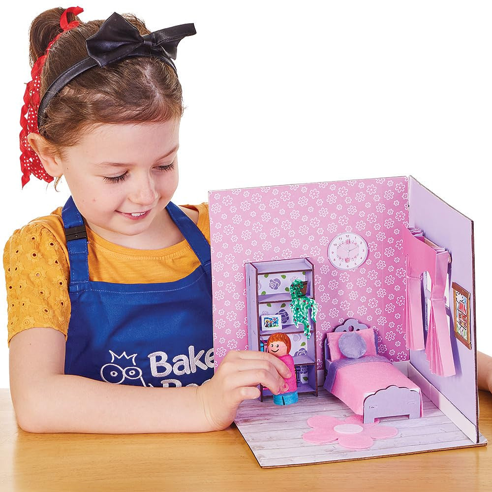 Baker Ross FN255 Mini-Puppenhaus-Set aus Holz – 1-teiliges Puppenhaus-Set für Kinder, DIY-Bastelset