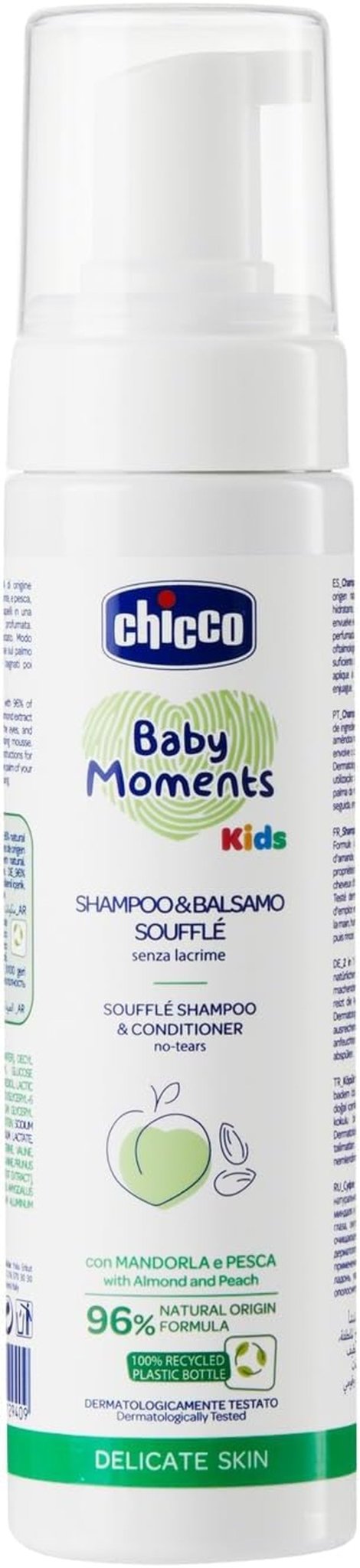 Chicco KIDS – ZARTE HAUT – 2 IN 1 MOUSSE: SHAMPOO UND SPÜLUNG, 150 ml Kinder – Bade- und Hautpflege Naty Shop Standardtitel