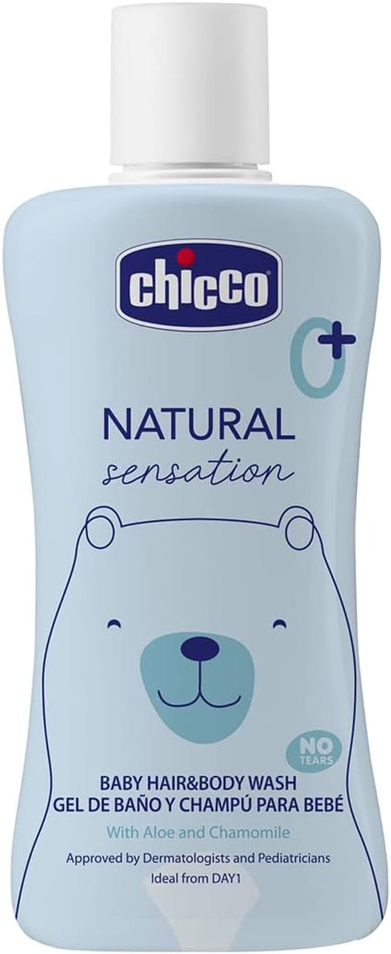 CHICCO NATURAL SENSATION – SET 2: 1 SHAMPOO UND BAD – NICHT TROCKNEND 200 ML, 1 4IN1 CHANGE CREAM 100 ML Kinder – Bade- und Hautpflege Naty Shop