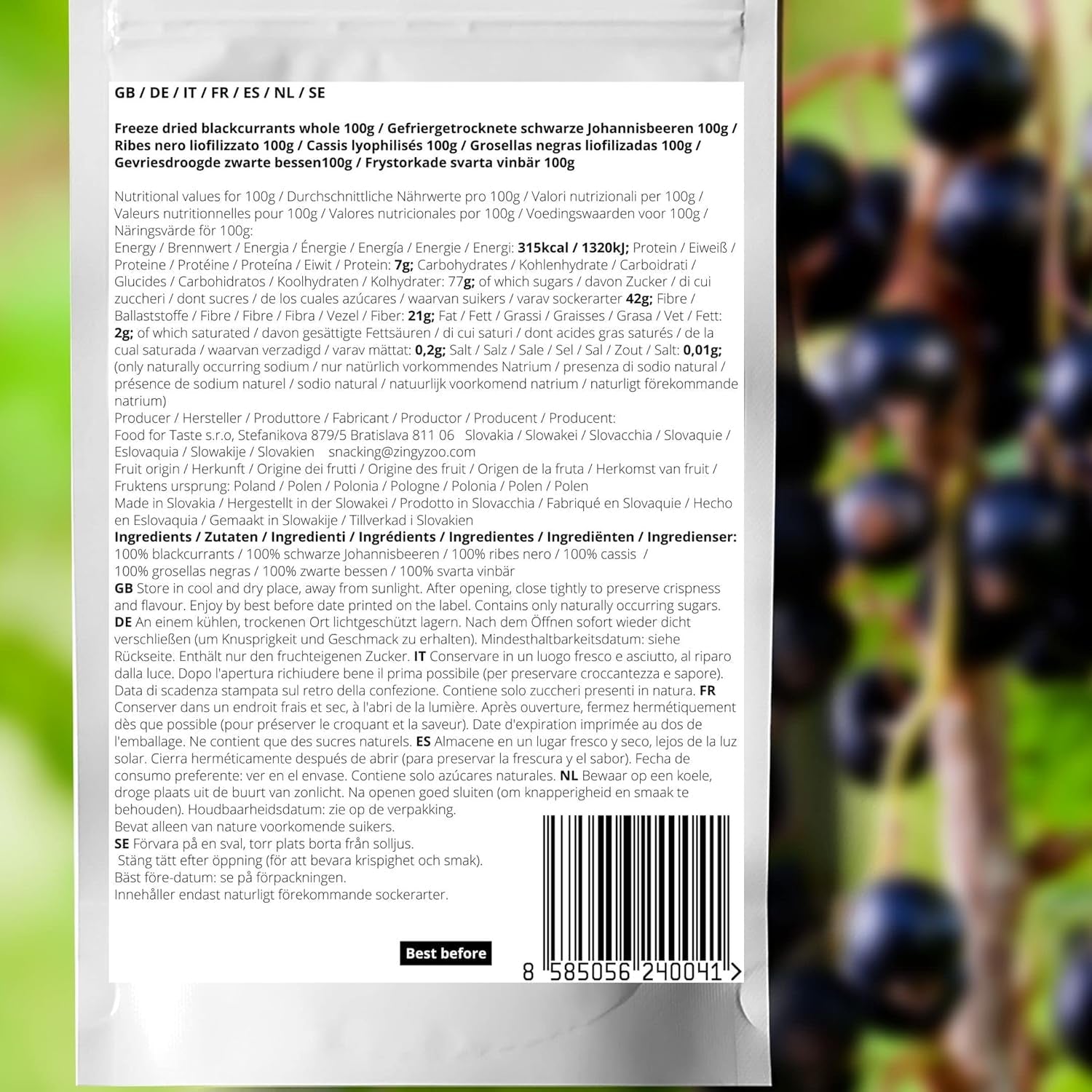 Gefriergetrocknete schwarze Johannisbeeren | 100 % natürliche getrocknete Johannisbeeren | Ohne Zuckerzusatz. Gesunde gefriergetrocknete Süßigkeiten | Gefriergetrocknete Früchte Gefriergetrocknete Früchte Dehydrierte Produkte Naty Shop