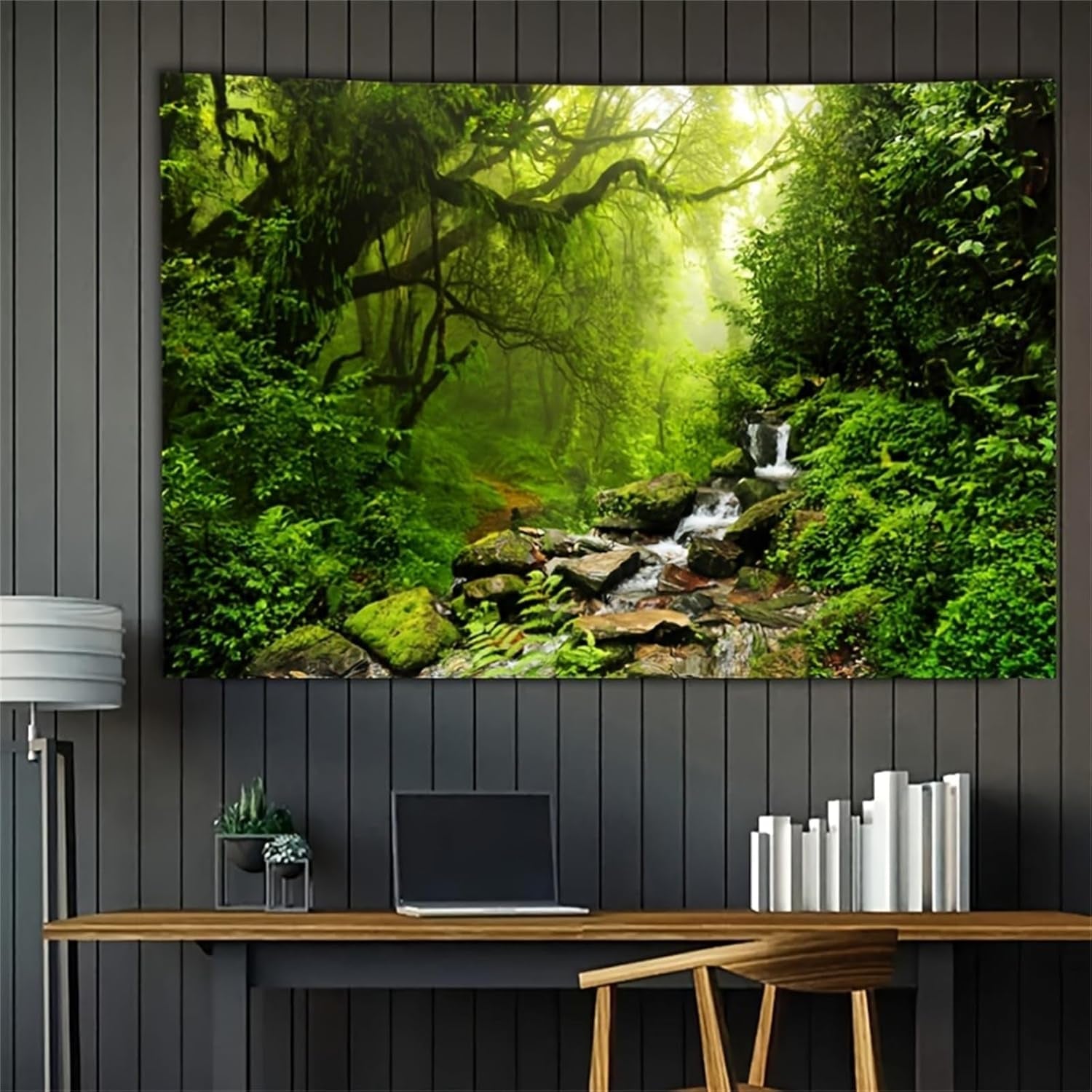 Teppich Wandteppich Wald Leinwand Baum Wasserfall Nebel Zuhause – Accessoires und Dekorationen Naty Shop Greetings 200 L x 150 B cm