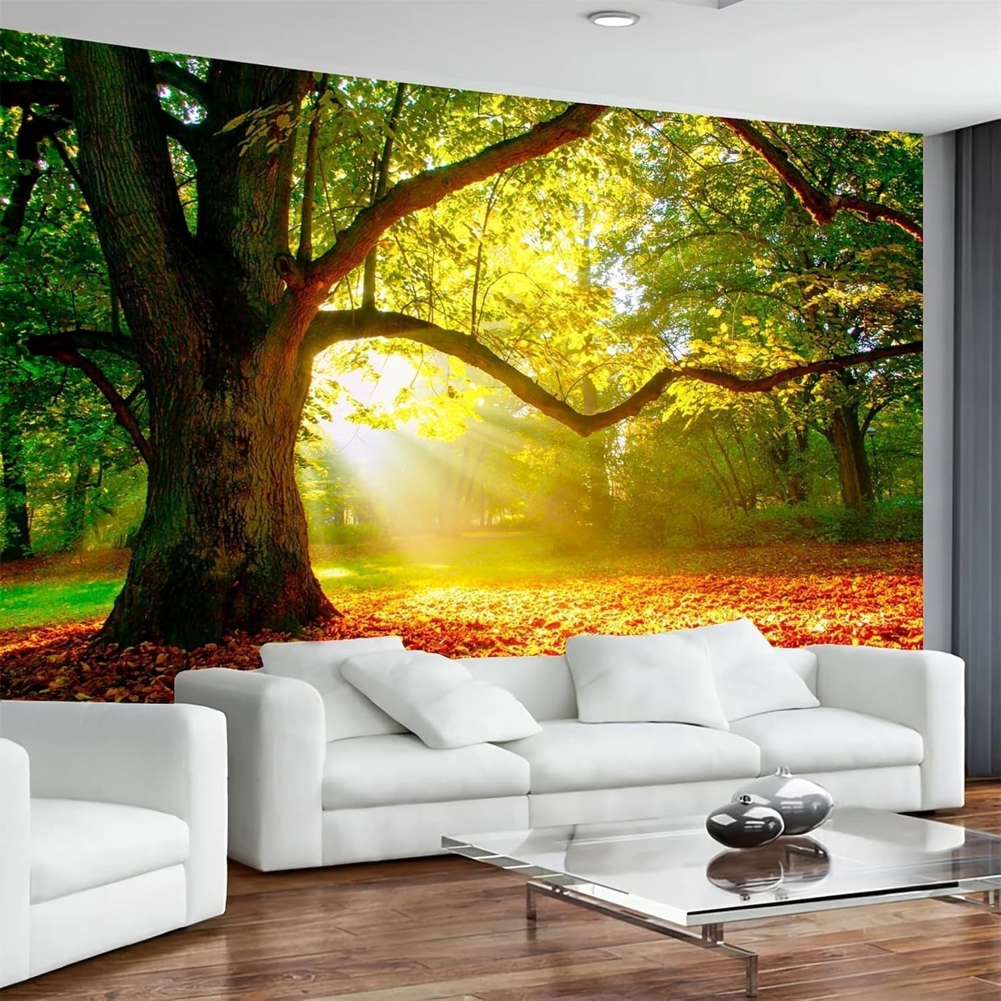 Teppich Wandteppich Wald Leinwand Baum Sonne Himmel Zuhause – Accessoires und Dekorationen Naty Shop 300 L x 180 B cm