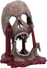 Renaissance-Schädel, 19 cm, Kunstharz, Schwarz und Gold, goldenes Barockmuster, schwarzes Totenkopfornament, gotische Dekoration, gegossen aus feinstem Kunstharz, handbemalt von Experten Naty Shop Statuetten und Skulpturen Braun 16,5 cm