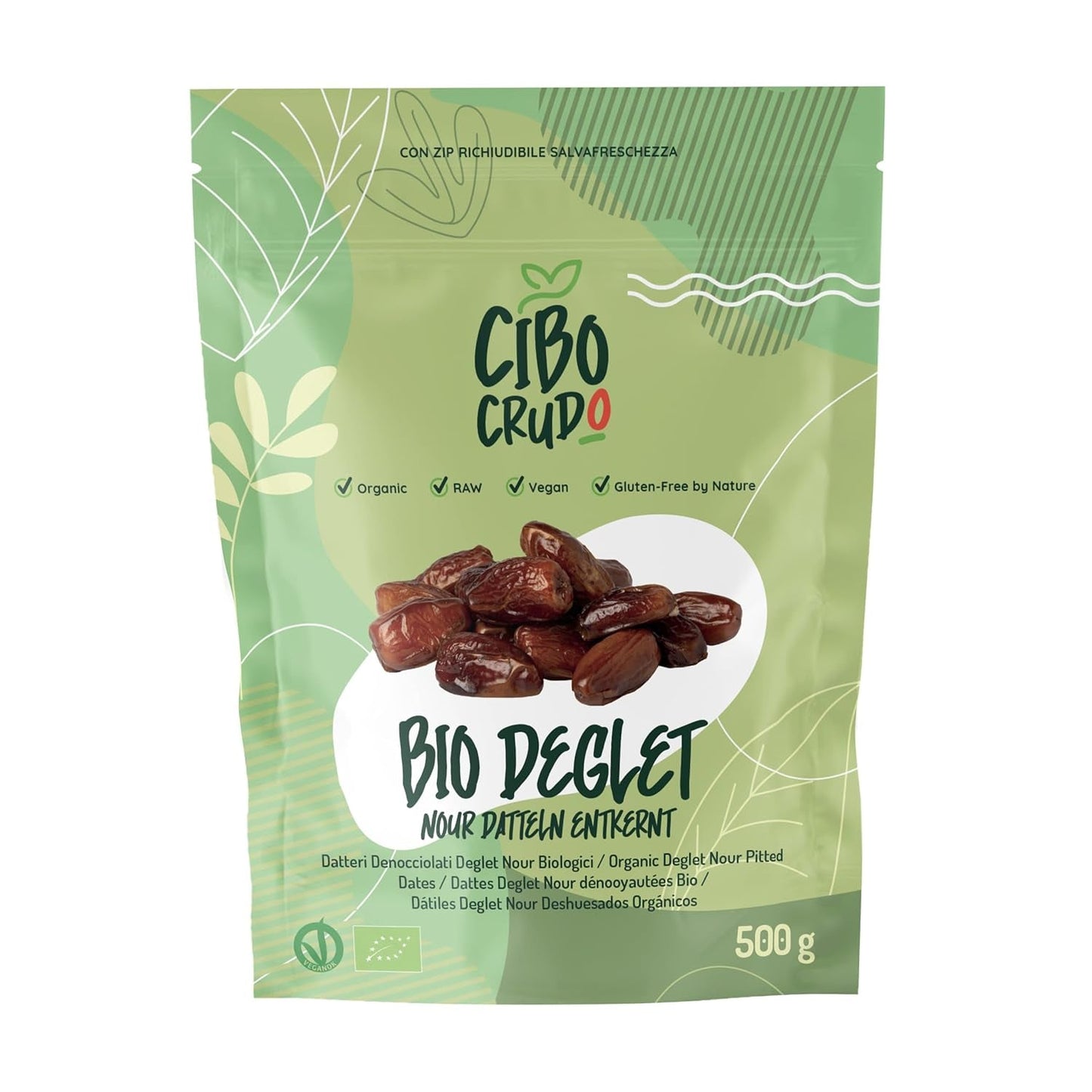 Deglet Nour Bio kernlose Datteln – 500 g. Natürliche getrocknete Bio-Datteln von Deglet Nour. Getrocknete Datteln. Dehydrierte Produkte Naty Shop 500G Data Deglet