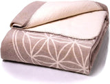 Glart bequeme Decke Flower of Life Pink-Ecru XL, 150X200 cm, extra flauschig als Sofadecke, Sofadecke, Yogadecke, Lebensdecke, Plüsch-Sofaüberwurf, Betten und Decken Glart Grau-Ecru 150X200Cm