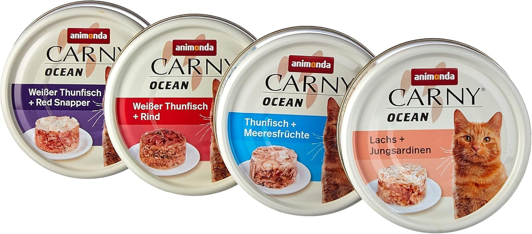 animonda Carny Adult Ocean Marine Sorte Nr. 1 (12 x 80 g), Nassfutter für ausgewachsene Katzen, Nassfutter mit zarten Fischfilets, getreide- und zuckerfreies Katzenfutter