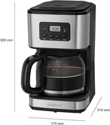 Clatronic® Kaffeemaschine mit Timer, 1,5-Liter-Karaffe für 12-14 Tassen Kaffee, 24-Stunden-LCD-Timer, Warmhaltefunktion, Anti-Tropf, herausnehmbarer Filter, Display und Kontrollleuchten, 900 W – KA 3642