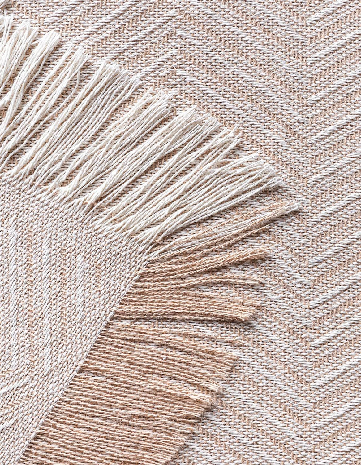 Todocama Multifunktions-Tagesdecke, Tagesdecke, Tagesdecke, Sofabezug, Jarapas, Fischgrätenmuster (230 x 260 cm, Sandbeige). Betten und Decken Besuchen Sie den Todocama-Store