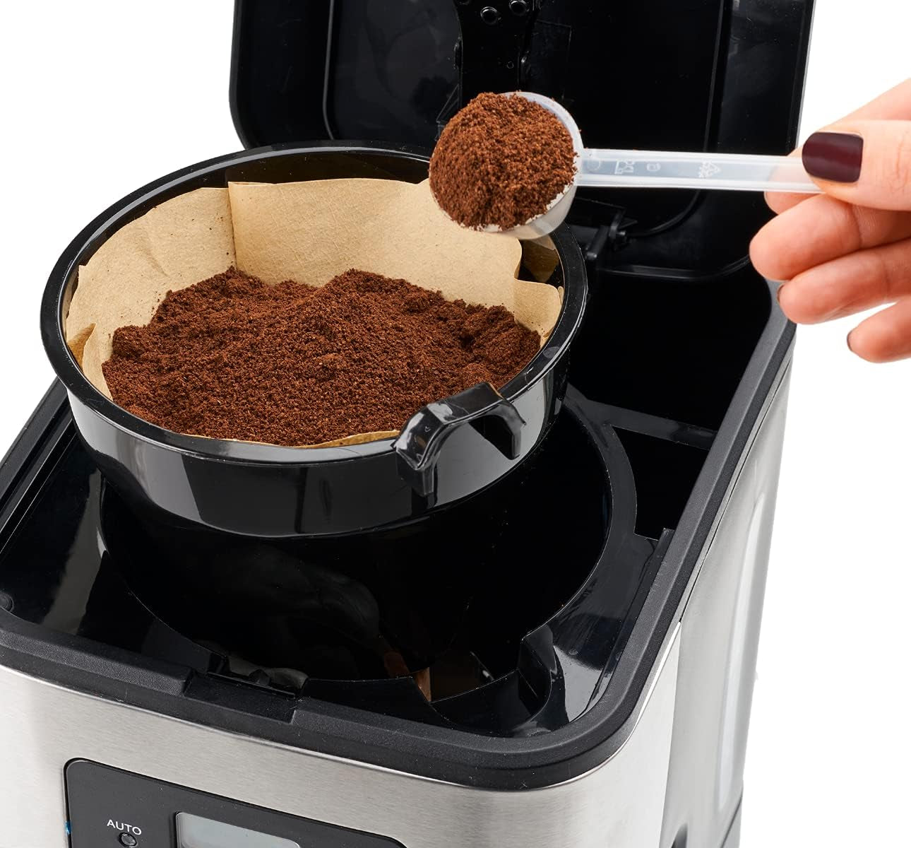 Clatronic® Kaffeemaschine mit Timer, 1,5-Liter-Karaffe für 12-14 Tassen Kaffee, 24-Stunden-LCD-Timer, Warmhaltefunktion, Anti-Tropf, herausnehmbarer Filter, Display und Kontrollleuchten, 900 W – KA 3642