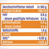 Mango in Apfel-Pfirsich-Sauce mit einer Tüte Keksen (6 x 120 g), ohne Zuckerzusatz, aus milden Früchten und wertvollem Getreide, ideal für den Snack zwischendurch und für unterwegs.
