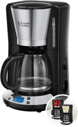 Russell Hobbs Kaffeemaschine [Digitaler Timer, Duschkopf für optimale Extraktion und Aroma] Colors+ Creme (1 bis 10 Tassen, 1,25 l Glaskaraffe, Heizplatte, 1100 W) Filterkaffeemaschine 24033-56