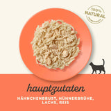 Applaws 100 % natürliches Nassfutter für Katzen, Hähnchenbrust mit Lachs in Brühe – Packung mit 12 70-g-Beuteln