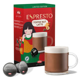 ESPRESTO Toffee Nut Latte, kompatibel mit K-fee & ALDI EXPRESSI*, aromatisierter Milchkaffee, RFA-zertifiziert, 96 Kapseln