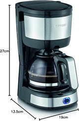 SEVERIN Kompakt-Espressomaschine, aromatischer Kaffee mit Kaffeemaschine für bis zu 4 Tassen, Espressomaschine mit Filter und Permanent-Schwingfilter, Edelstahl/Schwarz, KA 4808