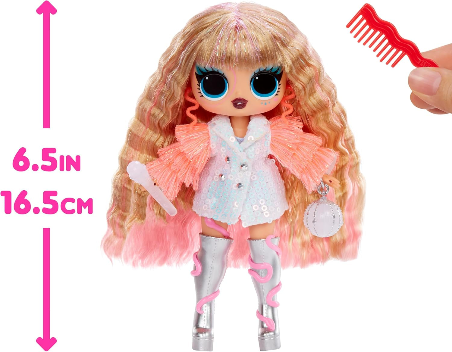 LOL Überraschung! Tweens Neon Pop Stars – Thea Stars – 1 Modepuppe mit hintergrundbeleuchteten Überraschungen und über 10 Popstar-Kleidung und -Accessoires, darunter ihre pinkfarbene Gitarre, Geschenk für Kinder ab 4 Jahren