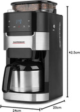 GASTROBACK Grind & Brew Pro Thermo-Espressomaschine, Silber, Schwarz