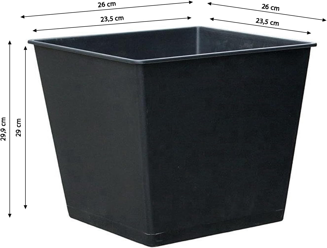 Dehner Universaltopf, Kunststoff, schwarz, 30 x 26 x 26 cm