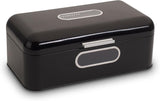 ECHTWERK Retro-Brotkorb aus Metall mit Sichtfenster und Deckel, Set mit 3 eleganten Aufbewahrungsboxen, 1,4 l Fassungsvermögen, rote Lebensmittelaufbewahrungsboxen Naty Shop Schwarz Groß Einzeln