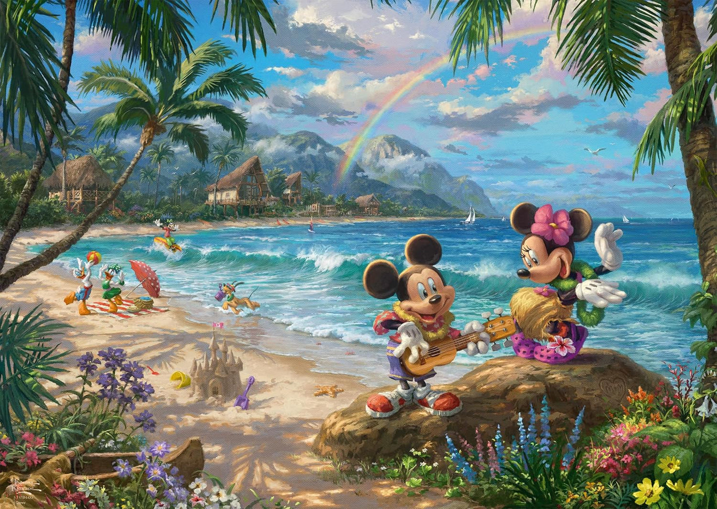 Schmidt Spiele Thomas Kinkade 57528 Disney Mickey and Minnie in Hawaii 1000 Teile Puzzle bunt [Exklusiv bei Amazon] Puzzle Naty Shop