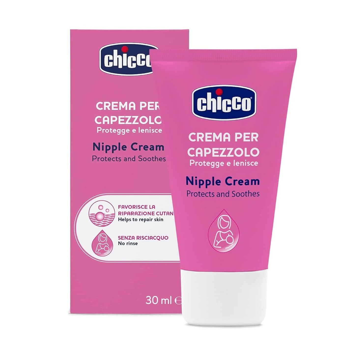 Chicco Brustwarzencreme, Bereitet Die Brustwarze Auf Das Stillen Vor, Nährend, Parfümfrei Und Sicher Für Kinder, Hinterlässt Keine Flecken Auf Dem Gewebe Accessories Food and Breastfeeding Bebe Naty Shop