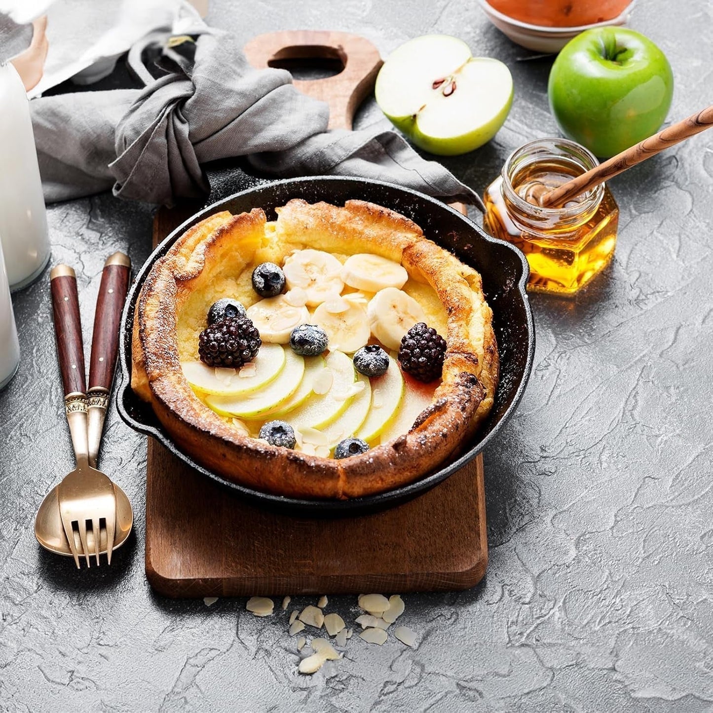 OVERMONT Grillpfanne aus Gusseisen mit Griff Töpfe und Pfannen Naty Shop