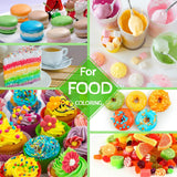 Lebensmittelfarbe in 24 Farben – flüssige Lebensmittelfarbe zum Backen von Kuchen, Keksen, Macarons, Dekorieren und Kochen – lebendige Lebensmittelfarbe für Airbrush, Fondant – je 6 ml