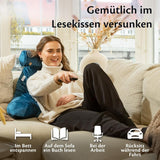 Ella Lesekissen für Bett und Sofa mit abnehmbarer Nackenrolle – Rückenkissen fürs Bett – Lesekissen aus Memory-Schaum mit Armlehnen, ideal zum Lesen, Fernsehen, Entspannen oder als Rückenstütze – Grau