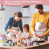 Flüssiges Lebensmittelfarbset, 18 Farben x 10 ml, hochkonzentrierte Lebensmittelfarbe zum Backen von Kuchen, Keksen, Macarons, Kuchendekoration, Ostereiern, Fondant, Teig, DIY-Schleim, Seifen, Backzubehör