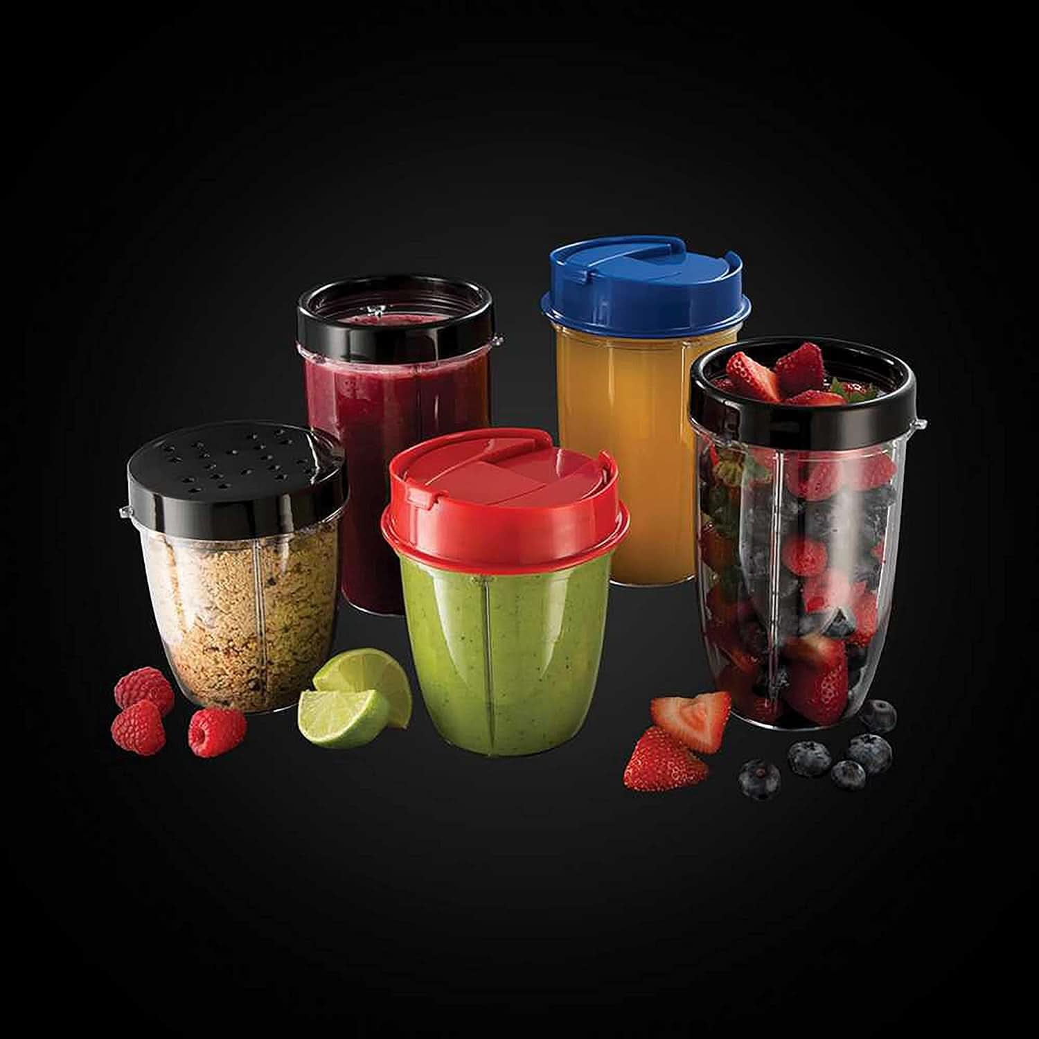 Russell Hobbs Mixer [Multifunktions- Standmixer] Nutriboost (Inkl. 5 Bpa-Freie Und Spülmaschinengeeignete Behälter + Deckel, 22.000 U/Min, 0,9 Ps-Motor) Elektrischer, Smoothie-Maker 23180-56 Kitchen Naty Shop