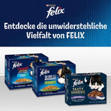 Felix Sensations Nassfutter für Katzen in Gelee, verschiedene Fischmischung, 6er-Pack (6 x 12 Beutel à 85 g)