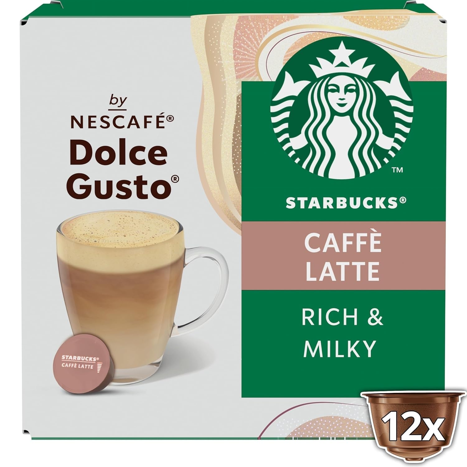 STARBUCKS Caffè Latte von Nescafé Dolce Gusto Kaffeekapseln 6 x 12 (72 Kapseln)