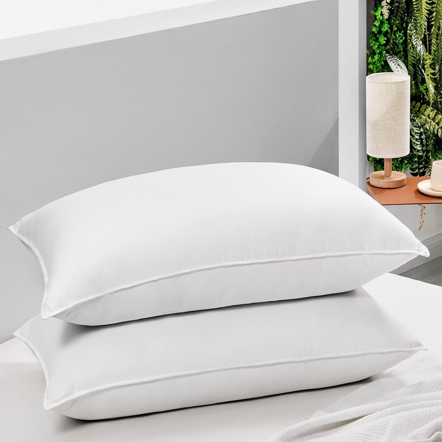 HARBOREST Schlafkissen, 2 Stück, luxuriöser Plüsch, alternatives Kissen, gut für Seiten- und Rückenschläfer, Hotel-Kollektion, Kissen, Standard-/Queen-Size-Größe, 50,8 x 66 cm, Naty Shop Standard-Kissen, Standardtitel