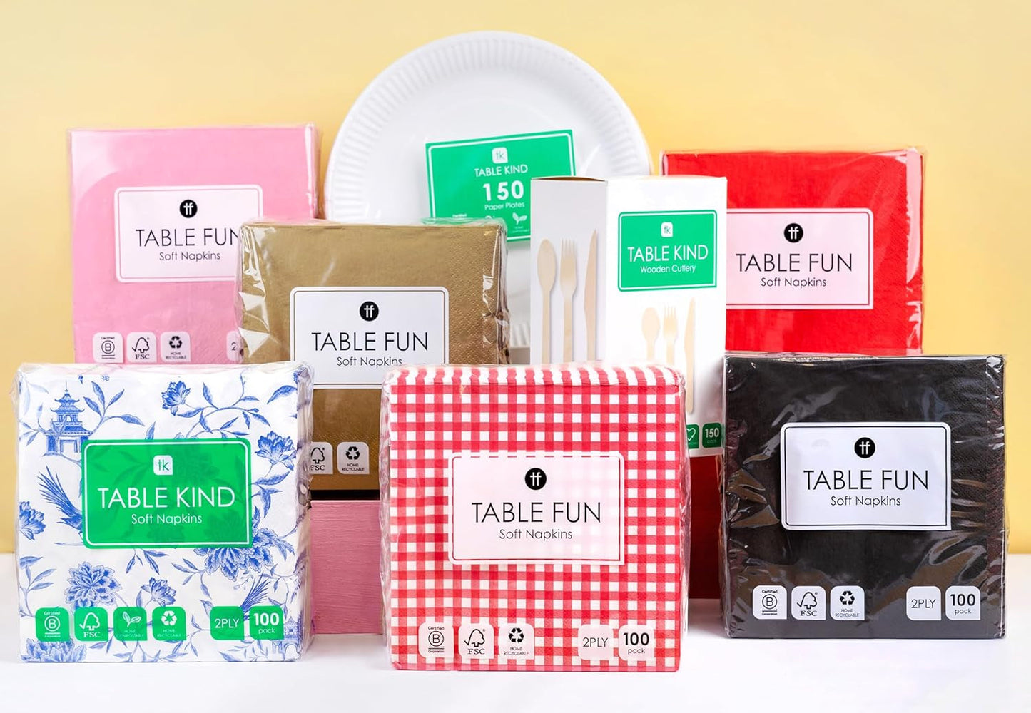 Talking Tables 100 x Großpackung, rotes Muster, weiche Papierservietten, Einwegservietten für Geburtstage, Hochzeiten, Tischservice, Weihnachten, Catering, hergestellt in der EU, 2-lagig, 33 cm