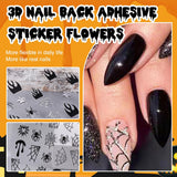 5 Stück Halloween 3D-Nagelaufkleber, 5D stereoskopische Nagelaufkleber, Nageldekorationen, Nageldesign-Zubehör