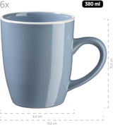MÄSER 931844 Serie Elissa, modernes Geschirrset für 6 Personen, blau mit weißem Rand, 24-teiliges Kombi-Set, Keramik