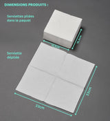 ARTS DE LA TABLE 100 Baumwollservietten, 2-lagig, 33 x 33 cm, Weiß (4er-Pack)