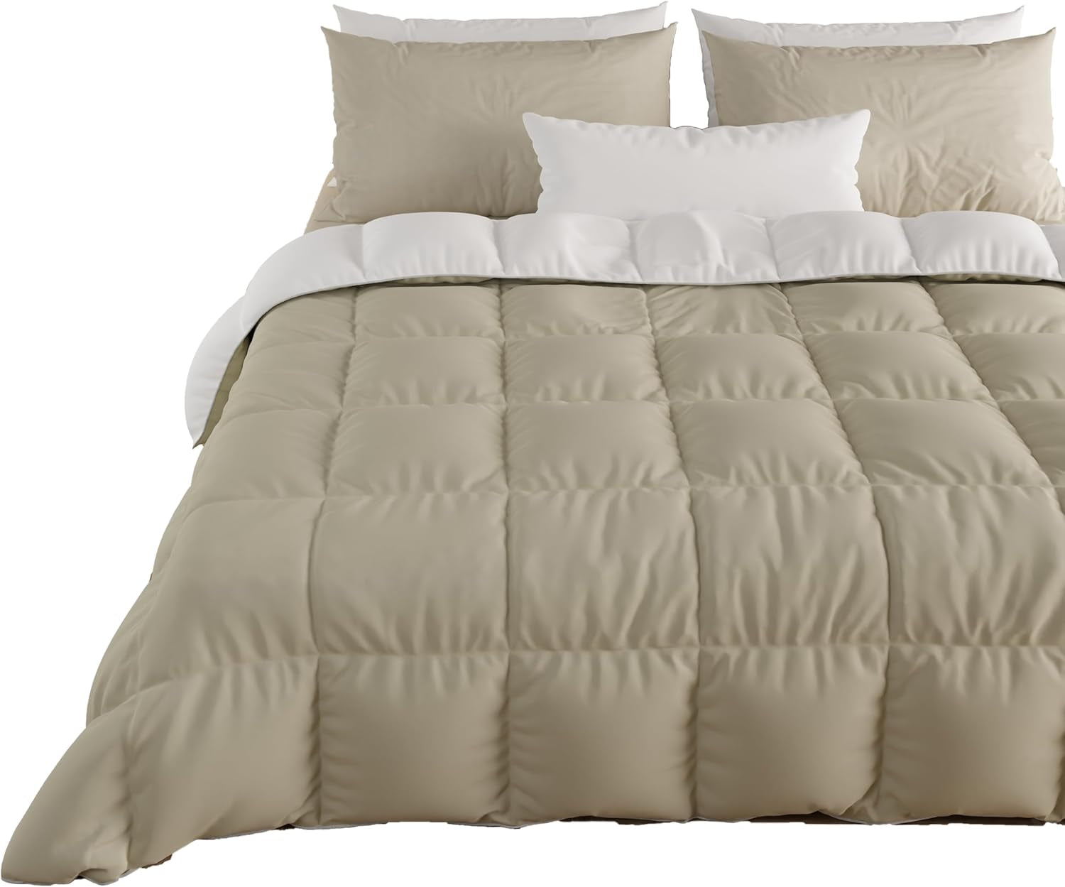 PETTI Artigiani Italiani – Winterdecke für Doppelbett, Maxi, einfarbig, doppelseitig, weiß, grau, 100 % Made in Italy. Bettdecken und Steppdecken Naty Shop, Braun, Bettgröße 120–130 x 200: [Steppdecke 220 x 260 cm]