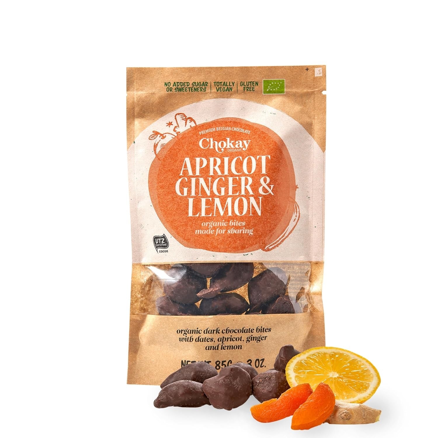 Bio-Häppchen – Zimtmandeln und dunkle belgische Schokoladenmandeln / Ohne Zuckerzusatz, ohne Süßstoffe / Vegan und Fair Trade / 1 x 85 g