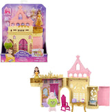 Mattel Disney Princess Verwandlungsspielset Kutsche zum Schloss mit kleiner Aurora-Puppe, 3 Ebenen, 6 Spielbereiche, 4 Figuren, Möbel und Zubehör HWX17 Puppen Naty Shop Belle Spielset