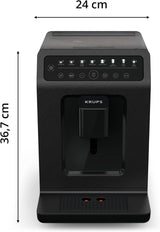 Krups EA897B Evidence ECOdesign automatische Espressomaschine, automatische Espresso- und Cappuccino-Funktion, Quattro Force-Technologie, One-Touch-Milchbecher, 8 Voreinstellungen, Milchsystem, 1450 W