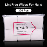 Qufiiry 300 Stück Fusselfreie Nageltücher, Lint Free Nail Wipes, Fusselfreie Nagel Wattepads, Nagel Wischtücher Für Cleaner Gelnägel Nagellackentferner Wattepads Nail Wipes Pads