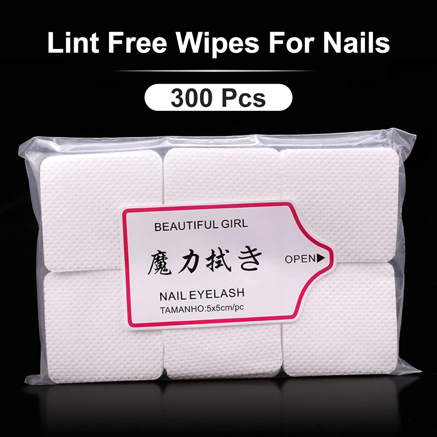 Qufiiry 300 Stück Fusselfreie Nageltücher, Lint Free Nail Wipes, Fusselfreie Nagel Wattepads, Nagel Wischtücher Für Cleaner Gelnägel Nagellackentferner Wattepads Nail Wipes Pads