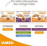IAMS Delights Land Collection Nassfutter für Katzen – Multipack mit Fleischsorten (Lamm, Rind, Huhn und Pute) in Soße, Nassfutter für Katzen ab 1 Jahr, 12 x 85g