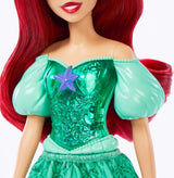 Mattel Disney Princess Ariel Puppe, langes Styling-Haar, positionierbar, abnehmbare Schuhe und Stirnband, Disney-Geschenke, Spielzeug für Kinder ab 3 Jahren, HLW10
