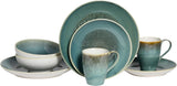 Creatable, Caldera-Serie, spülmaschinen- und mikrowellengeeignetes Steinzeug-Geschirrset, hochwertige Herstellung (grünes 8-teiliges Kombi-Set)